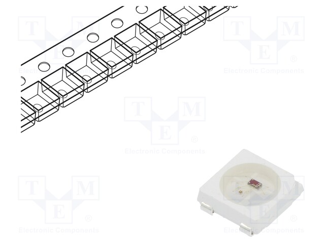 LED; SMD; 5050,PLCC4; RGB; 5x5x1.57mm; 3.7÷5.3V; Variant: tricolour