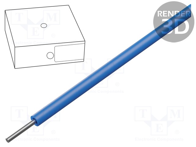 Wire; SiD; solid; Cu; 1mm2; silicone; blue; -60÷180°C; 300/500V; 100m