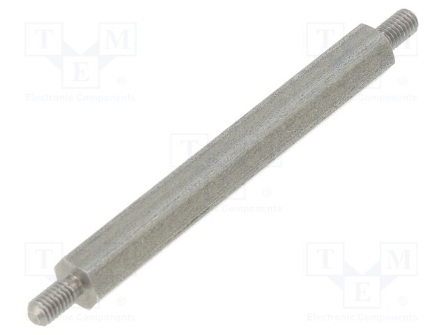 Screwed spacer sleeve; 45mm; Ext.thread: M3; hexagonal