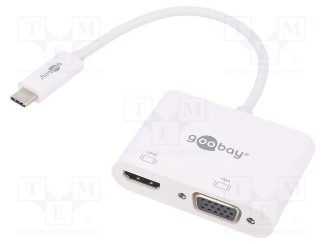 Adapter; D-Sub 15pin socket,HDMI socket,USB C plug; 0.15m