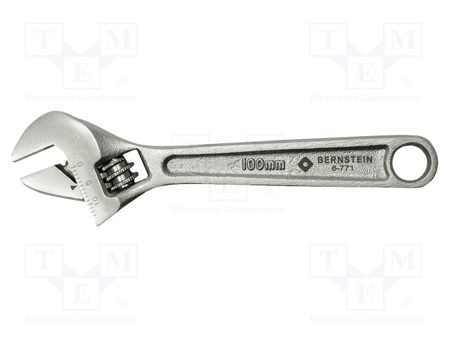 Wrench; adjustable; 100mm; Max jaw capacity: 13mm