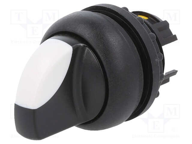 Switch: rotary; Stabl.pos: 1; 22mm; white-black; Illumin: none; IP66