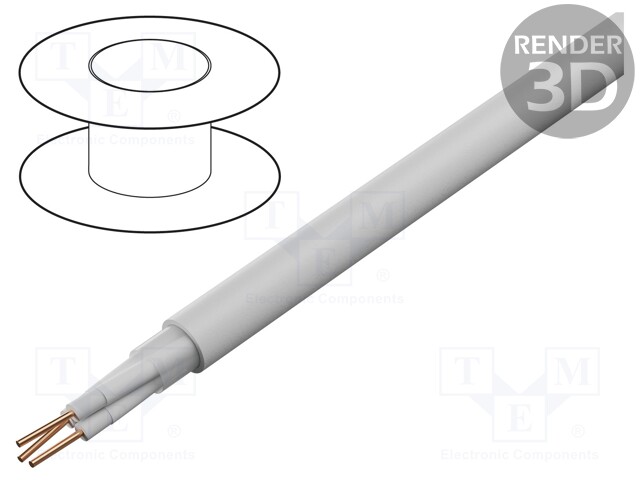 Wire: coaxial; chainflex® CFCLEAN2,RG178; white; solid; Cu; 6.5mm