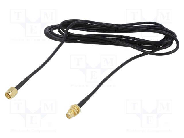 Cable; 50Ω; 2m; SMA socket,SMA plug; black; straight