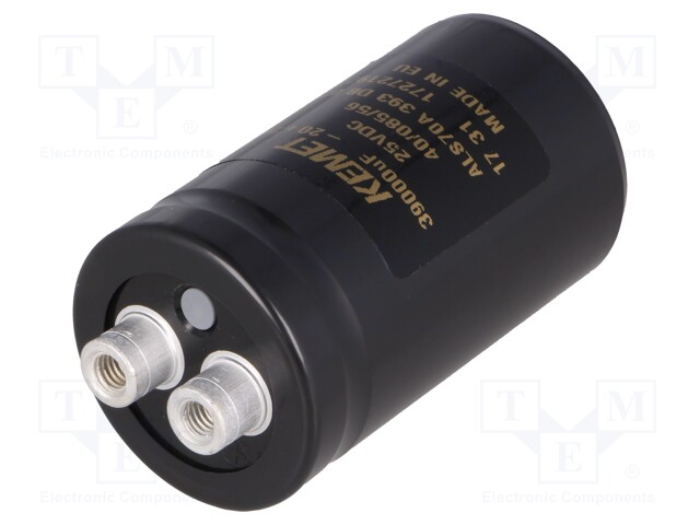 Capacitor: electrolytic; 39000uF; 25VDC; Leads: screw; ESR: 37mΩ