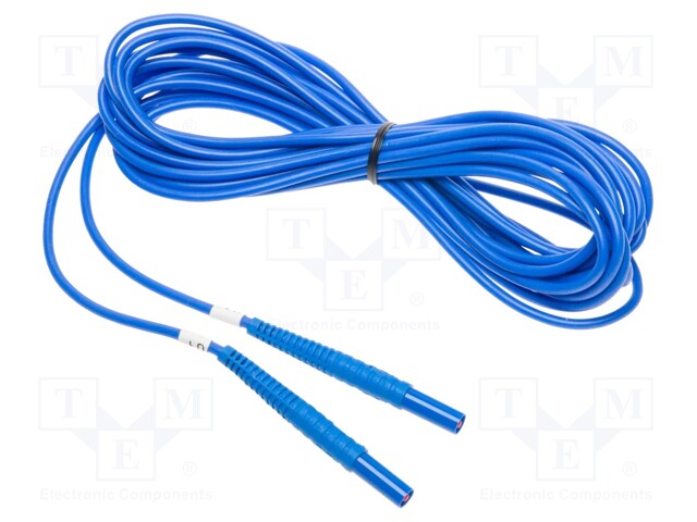 Test lead; banana plug-banana plug; Urated: 1kV; Len: 6m; blue