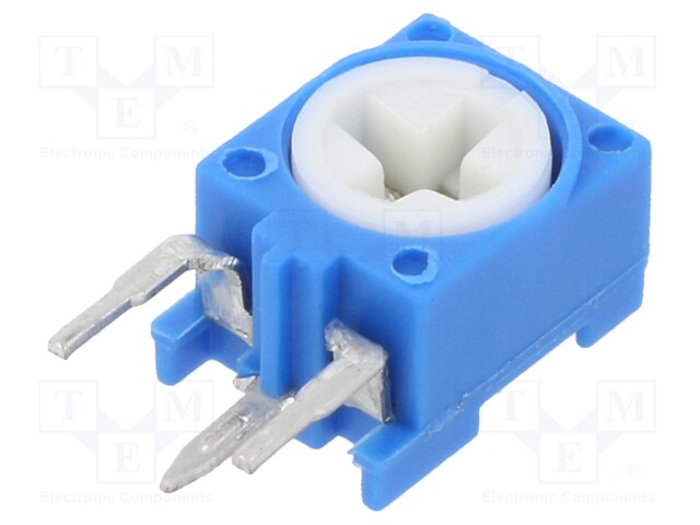 Potentiometer: mounting; single turn,vertical; 50kΩ; 100mW; THT