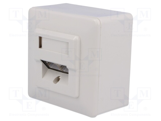 Modular socket; RJ45; Number of ports: 2; Mounting: wall mount