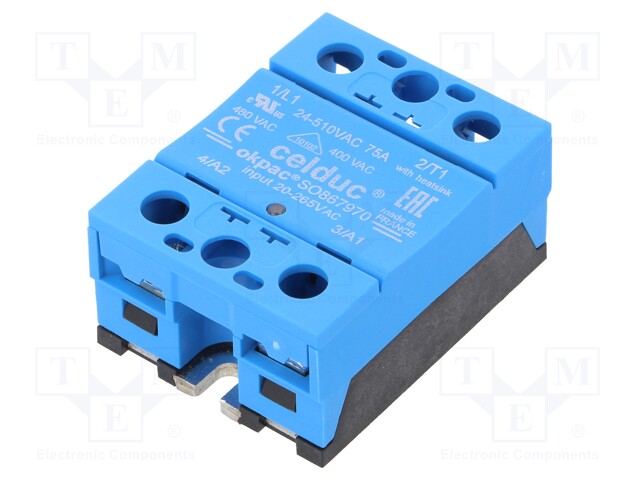 Relay: solid state; Ucntrl: 20÷265VDC; Ucntrl: 20÷265VAC; 75A; IP20