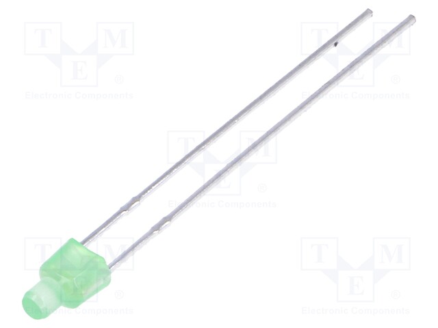 LED; 2mm; green; 460÷780mcd; 120°; 2.6÷3.6V; Front: flat