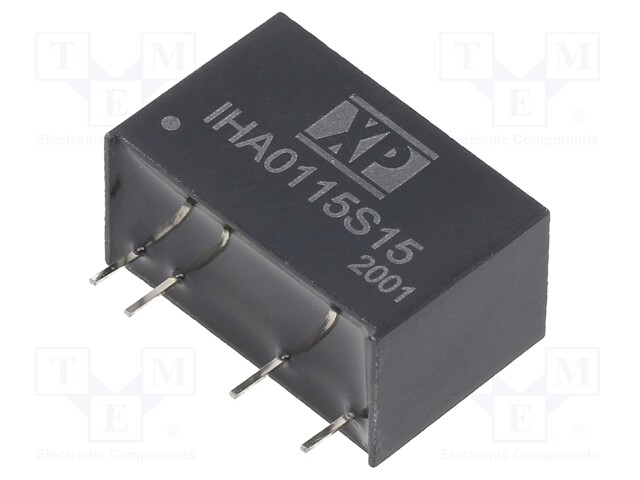 Isolated Board Mount DC/DC Converter, ITE, 1 Output, 1 W, 15 V, 67 mA