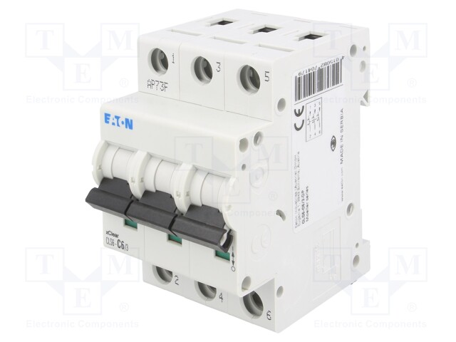 Circuit breaker; 400VAC; Inom: 6A; Poles: 3; DIN; Charact: C; 6kA