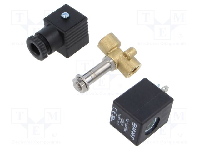 Electromagnetic valve; G 1/4"; brass; FKM; Valve: 2/2 NC; 24VDC