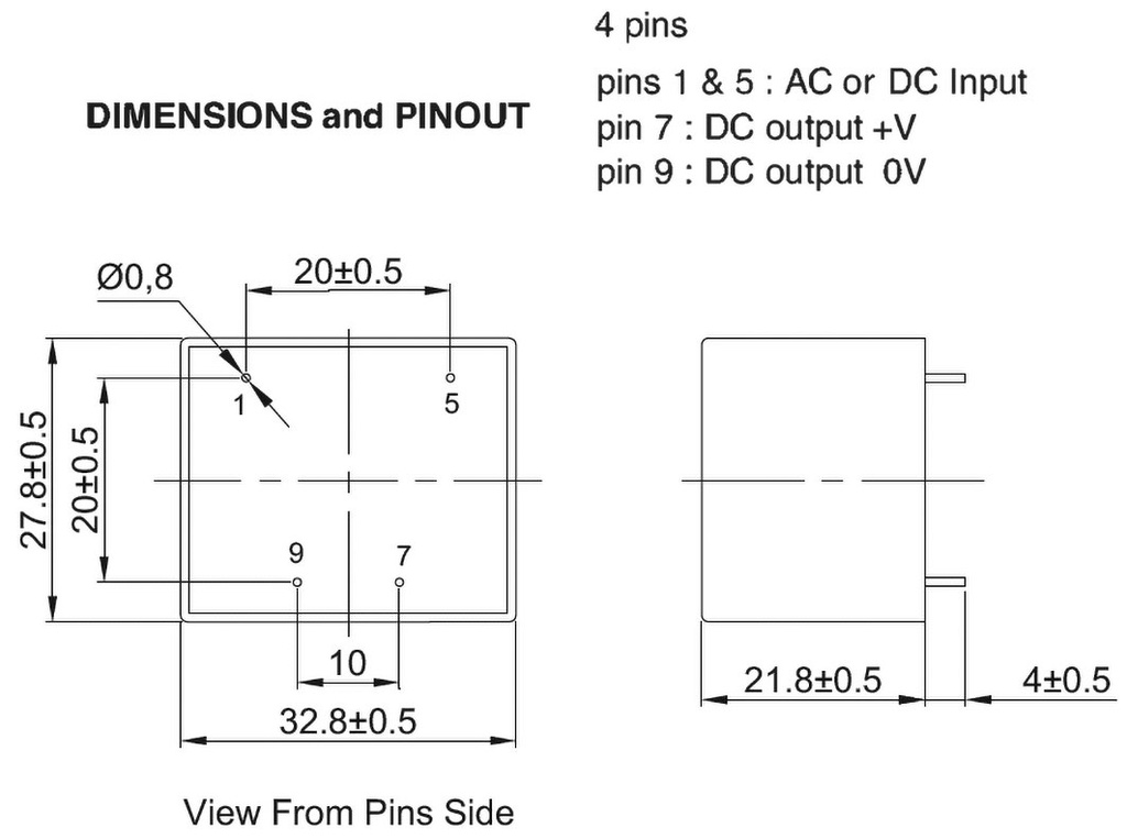 Converter: AC/DC; 5W; Uout: 18VDC; Iout: 280mA; 78%; Mounting: PCB