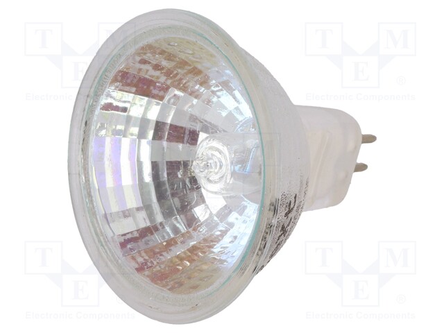 Filament lamp: halogen; 12VAC; 20W; G5,3; MR16; 190lm; 60°