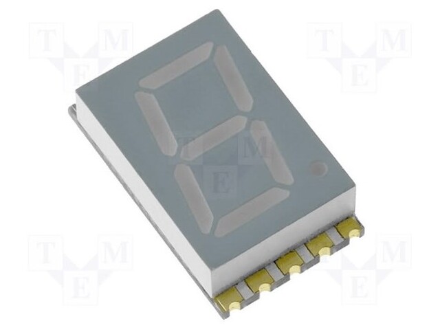 Display: LED; 7-segment; 10.16mm; 0.4"; No.char: 1; yellow; anode