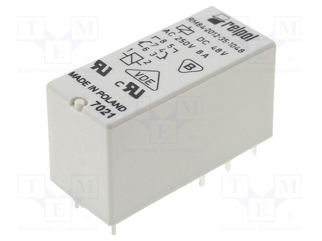 Relay: electromagnetic; DPDT; Ucoil: 48VDC; 8A/250VAC; 8A/24VDC; 8A