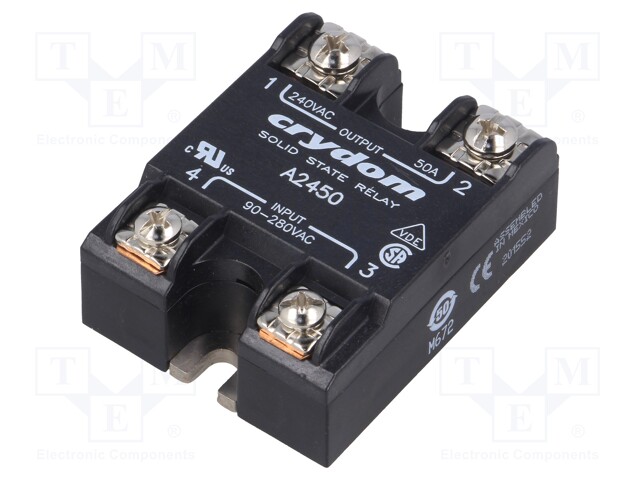 Relay: solid state; Ucntrl: 90÷280VAC; 50A; 24÷280VAC; -40÷80°C