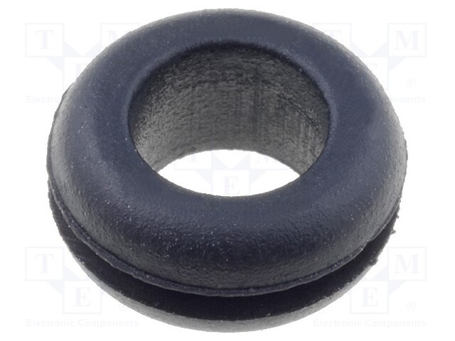 Grommet; Ømount.hole: 9mm; Øhole: 6.5mm; rubber; black