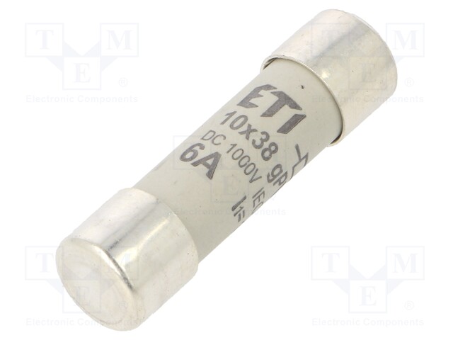 Fuse: fuse; gPV; 6A; 1000VDC; cylindrical; 10,3x38mm