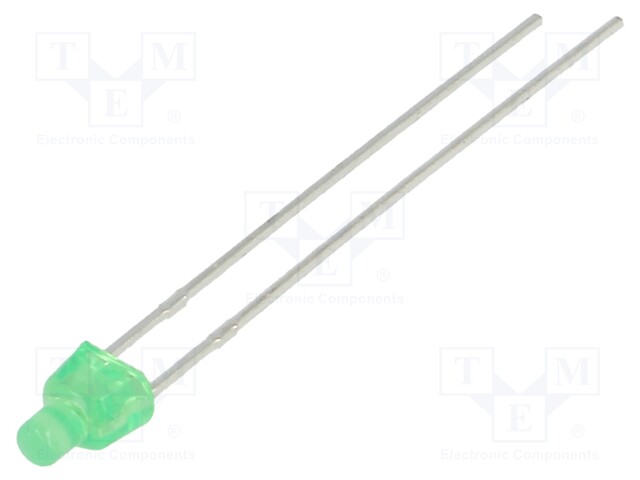 LED; rectangular; 4x2.8mm; green; 8mcd; 70°; Front: flat; 20mA