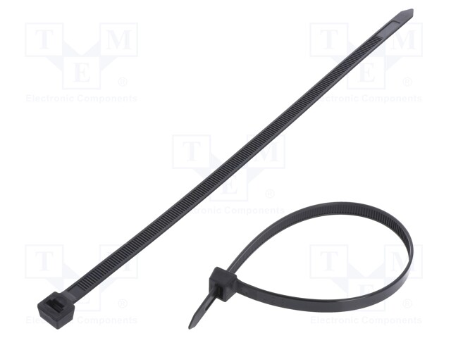 Cable tie; L: 250mm; W: 7.6mm; polyamide; 533N; black; Ømax: 66mm