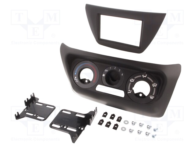 Radio mounting frame; Mitsubishi; 2 DIN; matt black