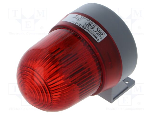 Signaller: lighting-sound; 115VAC; horn,flashing light; red; IP65