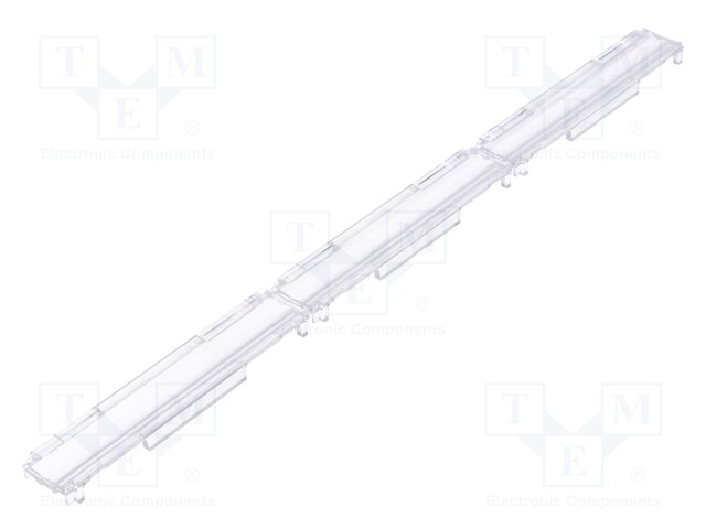 LED lens; rectangular; Mat: PMMA plexiglass; transparent; H: 6.4mm