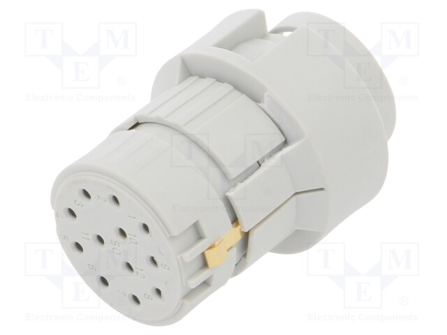 Circular Connector Insert, Han M23 Series, 12 Contacts, Socket, Crimp