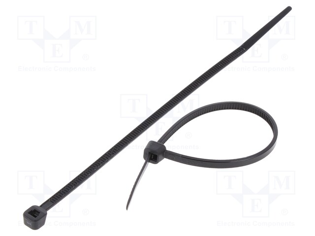 Cable tie; L: 142mm; W: 3.2mm; polyamide; 176.5N; black; Ømax: 35mm