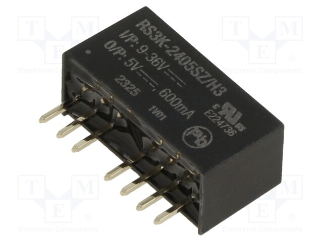 Converter: DC/DC; 3W; Uin: 9÷36V; Uout: 5VDC; Iout: 600mA; SIP8; 4.7g