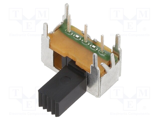 Switch: slide; Pos: 2; SPDT; 0.5A/15VDC; ON-ON; Mounting: THT; 20mΩ