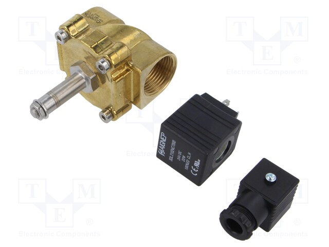 Electromagnetic valve; G 1"; brass; FKM; Valve: 2/2 NC; 24VDC