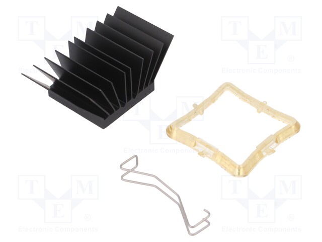 Heatsink: extruded; grilled; black; L: 29mm; W: 29mm; H: 19.5mm