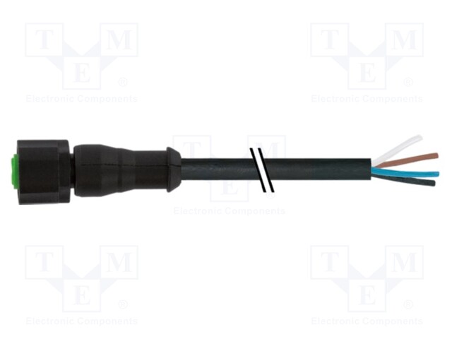 Connection lead; M12; PIN: 4; straight; 10m; plug; 250VAC; 4A; PUR