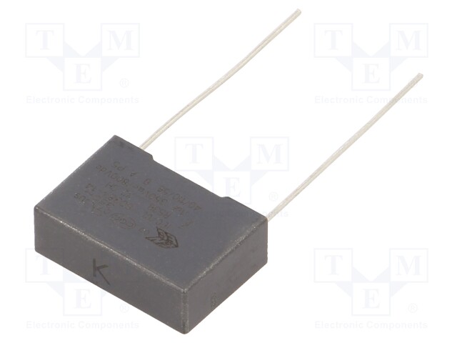 Capacitor: polypropylene; 0.1uF; Body dim: 6x12x18mm; THT; ±10%