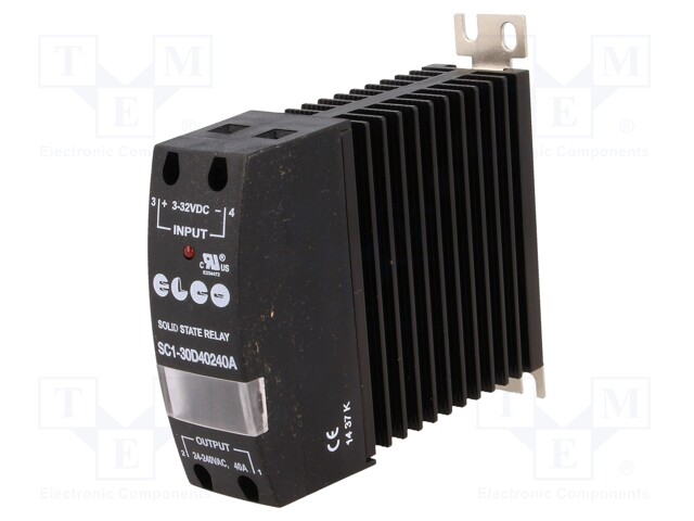 Relay: solid state; Ucntrl: 3÷32VDC; 40A; 24÷240VAC; DIN,on panel