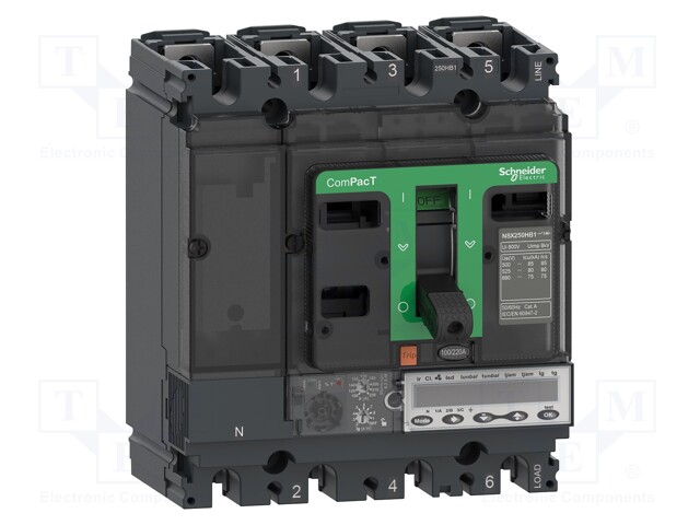 Power breaker; Inom: 50A; IP40; -25÷70°C; Short circuit cap: 200kA