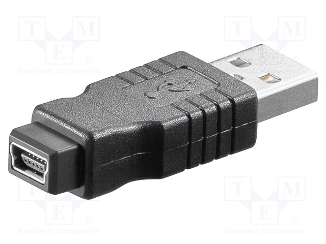 Adapter; USB 2.0; USB A plug,USB B mini socket