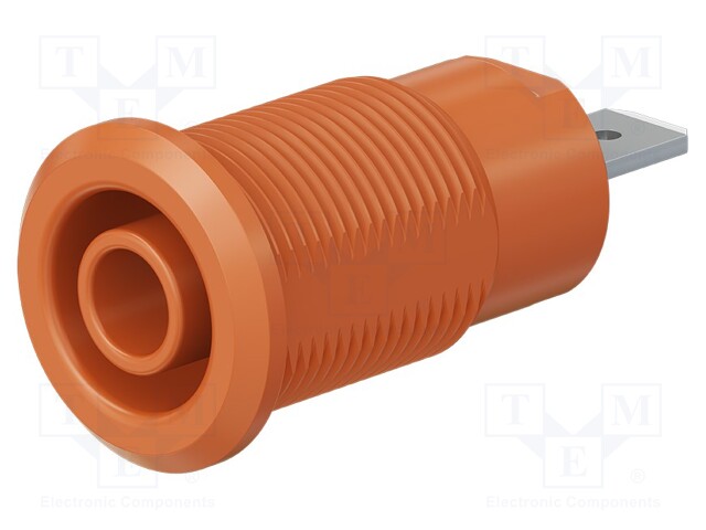 Socket; 4mm banana; 24A; 1kV; Cutout: Ø12.2mm; orange; insulated