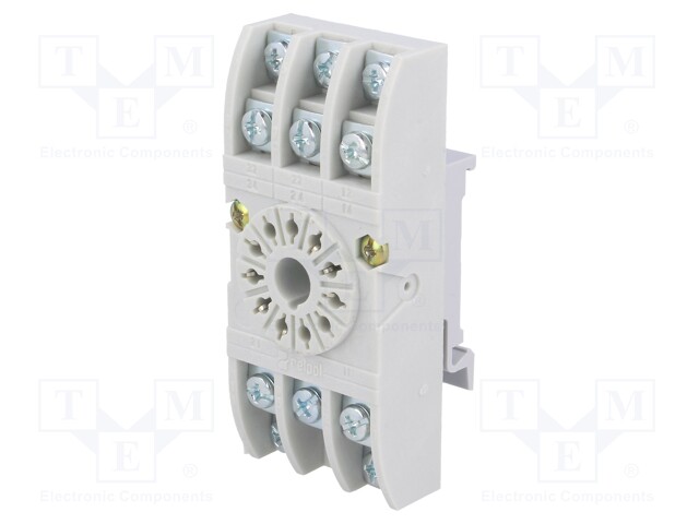 Socket; PIN: 11; 10A; 250VAC; Mounting: DIN; Leads: screw terminals