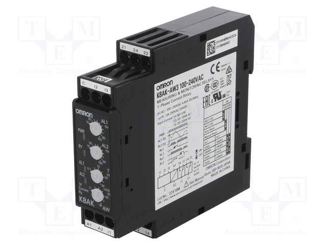 Module: current monitoring relay; AC current; 100÷240VAC; DIN