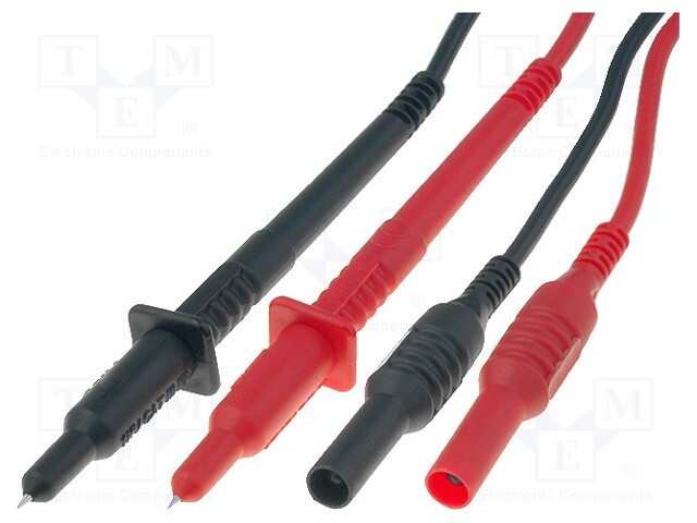 Test lead; PVC; 0.9m; 10A; red and black; 2x test lead