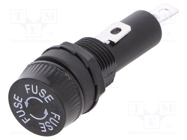 Fuse holder; cylindrical fuses; 6,3x30mm,6,3x32mm; 10A; 250V