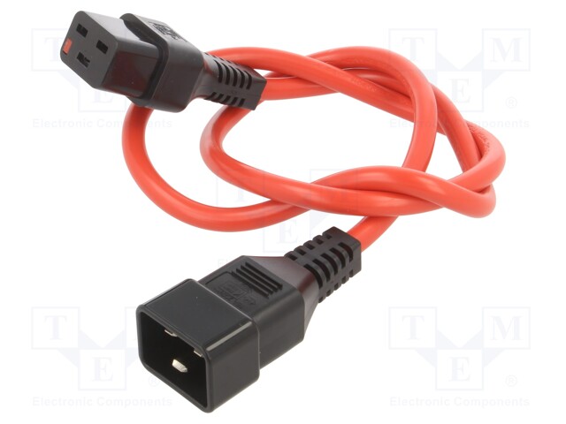 Cable; IEC C19 female,IEC C20 male; 1m; with IEC LOCK locking