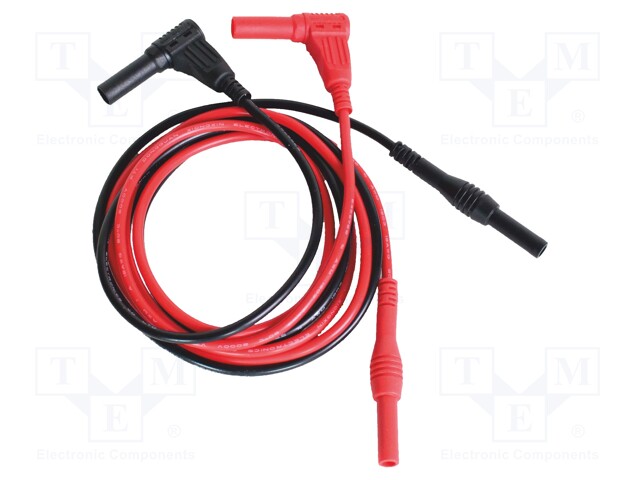 Test lead; 1kVDC; 1kVAC; 10A; black,red; Insulation: PVC; 1m