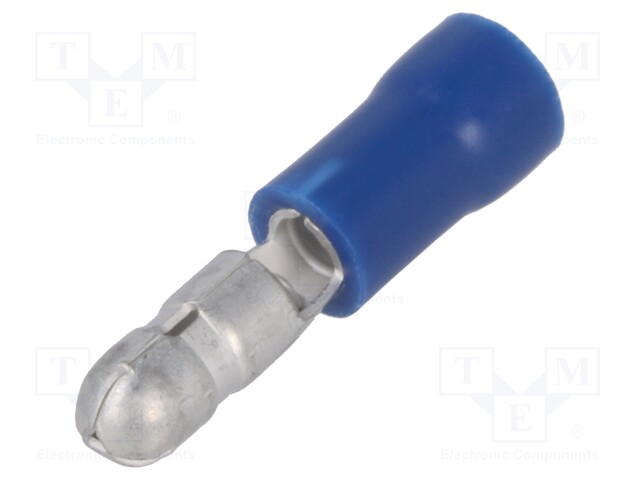 Terminal: round; male; Ø: 4mm; 1.5÷2.5mm2; crimped; for cable; blue