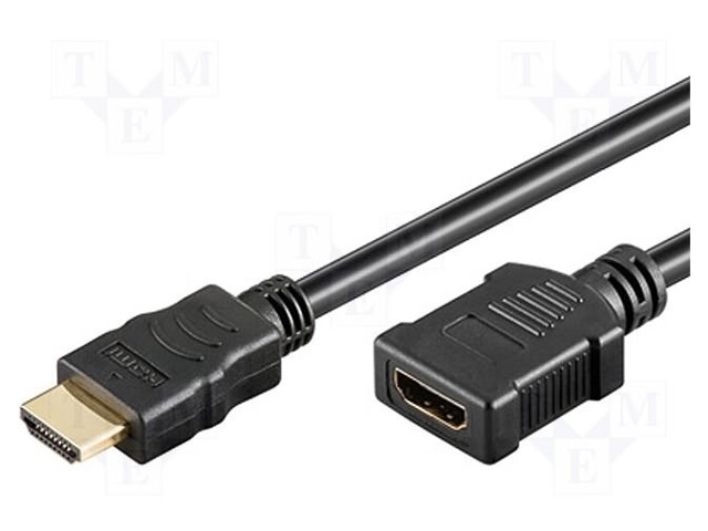 Cable; HDMI 1.4; HDMI socket,HDMI plug; 1.5m; black