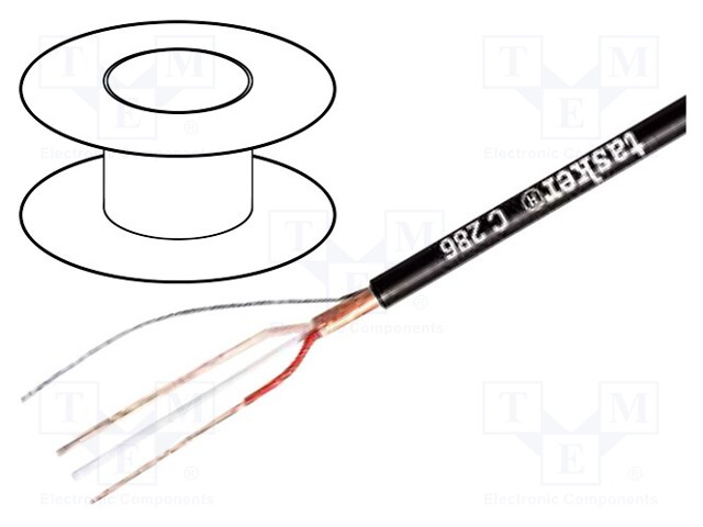 Wire: microphone cable; 2x0,22mm2; white; OFC; PVC FirestoP®; 100m